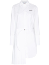 OFF-WHITE WHITE ASYMMETRIC SHIRT DRESS