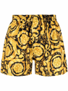 Versace All Over Barocco Print Techno Shorts In Multicolour