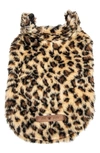 PET LIFE LUXE 'POOCHEETAH ' RAVISHING DESIGNER SPOTTED CHEETAH FAUX FUR DOG COAT JACKET