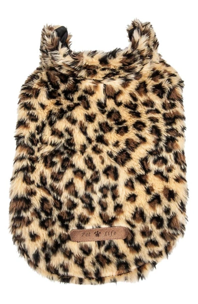 Pet Life Luxe 'poocheetah ' Ravishing Designer Spotted Cheetah Faux Fur Dog Coat Jacket In Nocolor