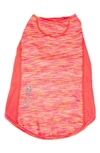 Pet Life Active Warf-speed Heathered Tone-on-tone T-shirt In Neon Orange Heather With Pink
