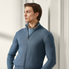 Ralph Lauren Purple Label Silk-cotton Full-zip Sweater In Stone