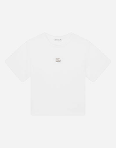 DOLCE & GABBANA JERSEY T-SHIRT WITH DG LOGO