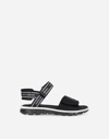 Dolce & Gabbana Technical Fabric Sandals With Dg Logo In Multicolor