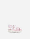 Dolce & Gabbana Technical Fabric Sandals With Dg Logo In Multicolor