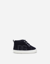 DOLCE & GABBANA SUEDE SNEAKERS WITH DG LOGO EMBROIDERY