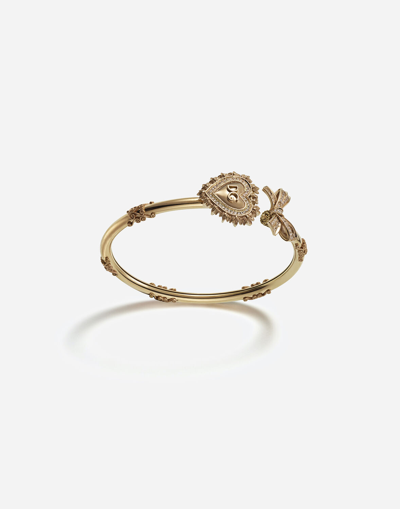 Dolce & Gabbana 18kt Yellow Gold Devotion Diamond Heart Bracelet