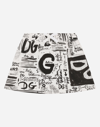 DOLCE & GABBANA DOLCE & GABBANA TROUSERS AND SKIRTS - SHORT FLEECE SKIRT WITH GRAFFITI PRINT