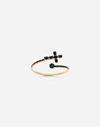 Dolce & Gabbana 18kt Yellow Gold Family Black Sapphire Cross And Jade Rose Cuff In Gold