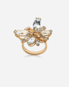 DOLCE & GABBANA SPRING RING IN YELLOW 18KT GOLD WITH AQUAMARINE BUTTERFLY
