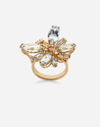 Dolce & Gabbana Spring Ring In Yellow 18kt Gold With Aquamarine Butterfly In Gold