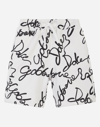 DOLCE & GABBANA JERSEY JOGGING SHORTS WITH ALL-OVER LOGO PRINT