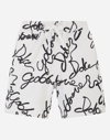 Dolce & Gabbana All-over Logo Print Shorts In White