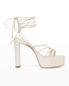 Black Suede Studio Bss X Caroline Sasha Sandals In Cream Nappa Leath