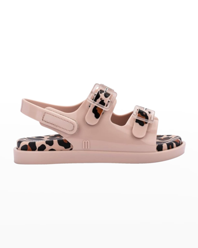 Mini Melissa Kids' Girl's Printed Double-buckle Sandals, Baby/toddlers In Pink/brown