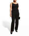 Lafayette 148 Plus Size Jersey Camisole W/ Adjustable Straps In Black