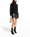 Lblc The Label Abby Vegan Leather Mini Skirt In Black