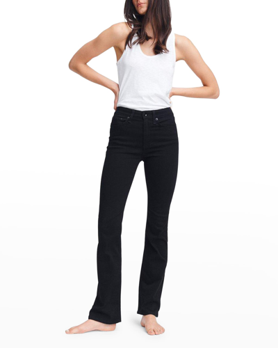 Rag & Bone Nina High-rise Bootcut Jeans In No Fade Black