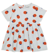 Bobo Choses Baby Printed Cotton Dress In Light Grey