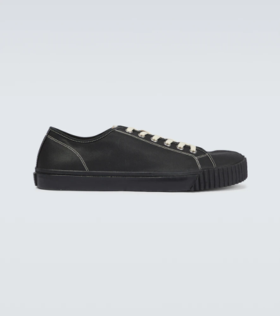 Maison Margiela Tabi Split-toe Cotton-canvas Trainers In Black