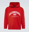 Balenciaga 'logo Maison' Short Hooded Sweatshirt In Red