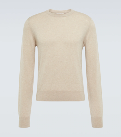 The Row Men's Benji Crewneck Cashmere Jumper In Neutrals