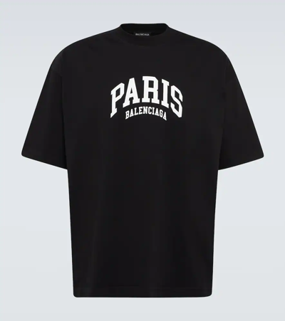 BALENCIAGA CITIES PARIS COTTON JERSEY T-SHIRT