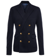 Polo Ralph Lauren Knit Double-breasted Blazer In Blue