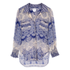 Misa Nora Button-front Chiffon Top In Blue