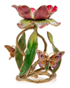 Jay Strongwater Meredith Floral Pillar Candle Holder In Multi