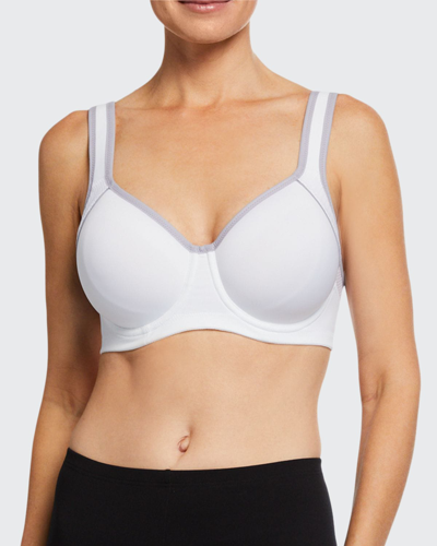 Wacoal Contour Spacer Sports Bra In White/gray