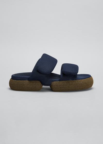 Dries Van Noten Mesh Dual-grip Sporty Sandals In Navy