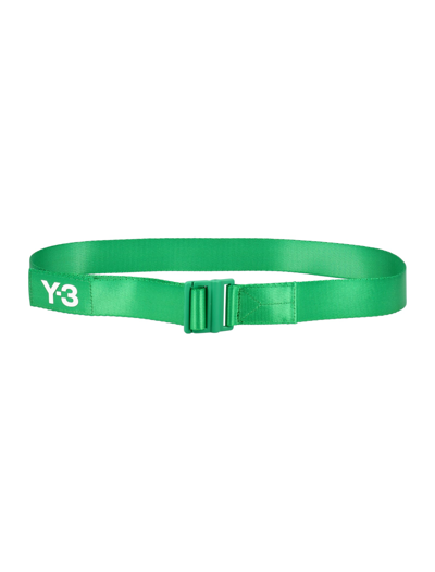 Y-3 Logo扣环腰带 In Green