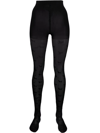 Thom Browne Hector-motif Tights In Black