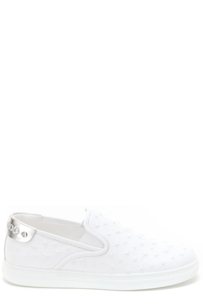 Jimmy Choo Busan Slip-on Sneakers In White