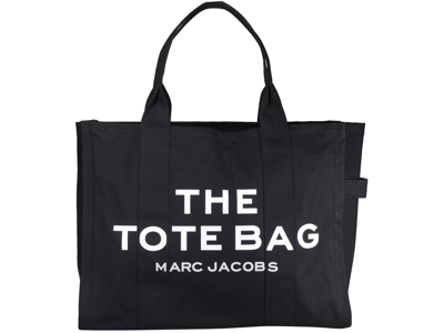 Marc Jacobs The Xl Logo Printed Tote Bag In Black