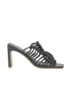 Spring 2022 Footwear Audra Macrame Heeled Sandal In Black