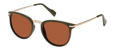 Ben Sherman Bs Hugo M04 Round Polarized Sunglasses In Brown