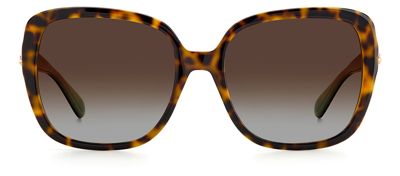 Kate Spade Wilhemina/s La 08xs Oversized Square Polarized Sunglasses In Brown