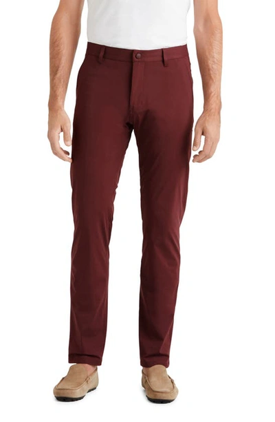 Rhone Commuter Straight Fit Pants In Burgundy Red