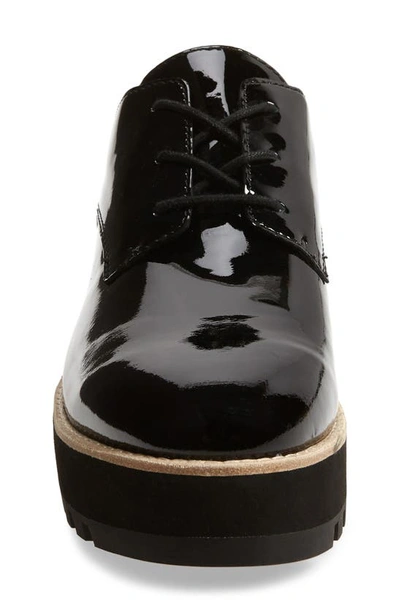 Eileen Fisher Eddy Derby In Black Patent Leather