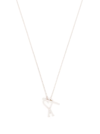 Ami Alexandre Mattiussi Ami De Coeur Chain Necklace In Silver