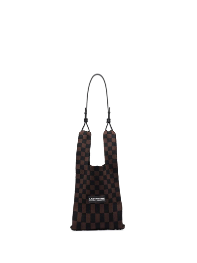 Lastframe Small Ichimatsu Market Tote Bag In Brown
