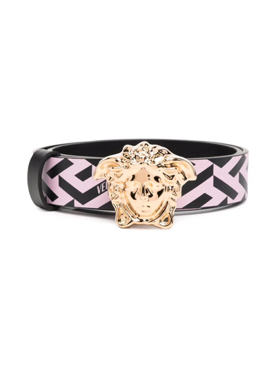 Versace Kids' Medusa-buckle Belt In Pink