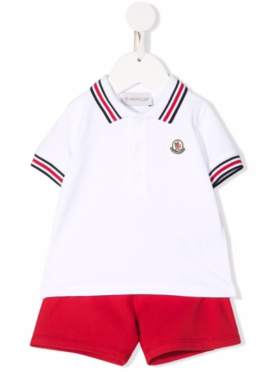Moncler Babies' Logo Patch Tracksuit Set In White