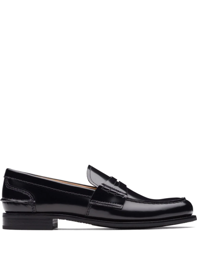 Church's Pembrey W5 Polished Fumè Loafers In Black