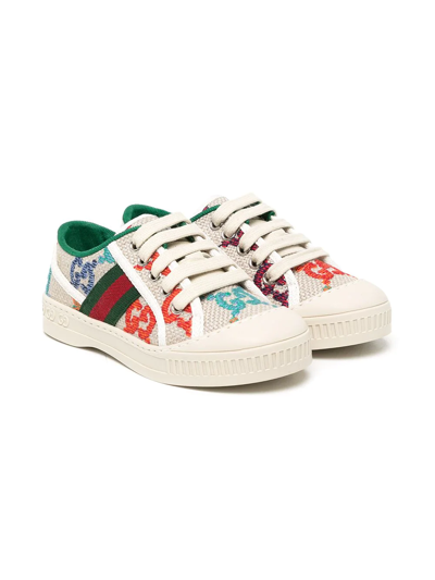 Gucci Kids' Logo Low-top Sneakers In White