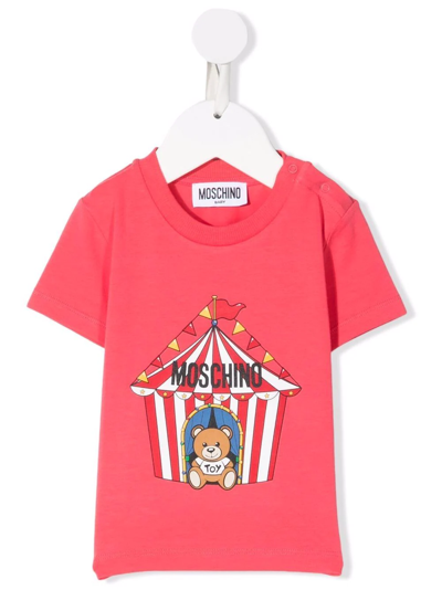 Moschino Babies' Graphic-print Cotton T-shirt In Pink