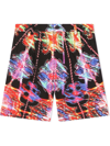 Dolce & Gabbana Bermuda With All-over Graphic Print In Black