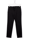 Emporio Armani Embroidered-logo Four-pocket Straight Trousers In Blue